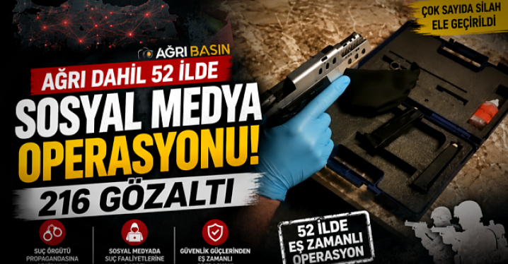 Ağrı Dahil 52 İlde Sosyal Medya Operasyonu