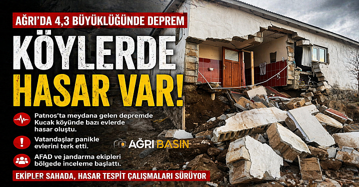 Patnos Depremi Kırsalı Vurdu: Kucak Köyü'nde Evler Hasarlı!