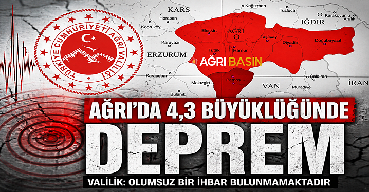 Ağrı Patnos’ta 4.3’lük Deprem Korkuttu