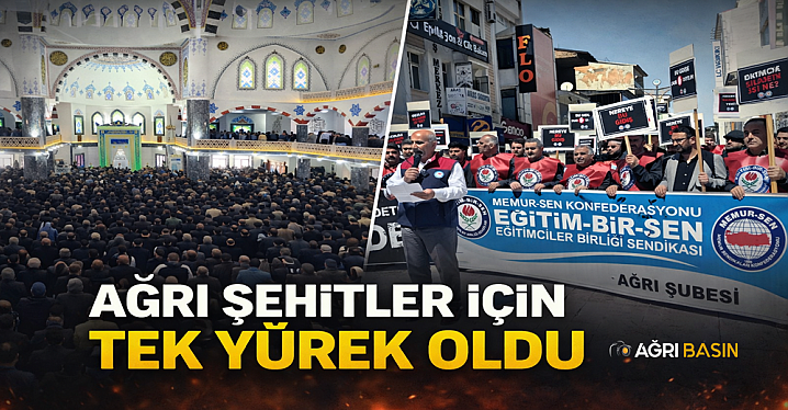 Eğitim Bir-Sen Ağrı'da şehitler için Gıyabi Cenaze Namazı