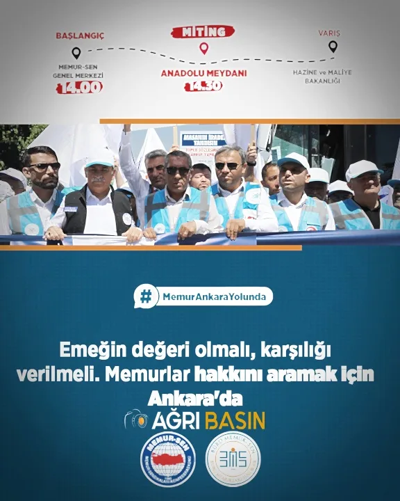 Büro Memur-Sen Ağrı Şubesi’nden İş Bırakma Eylemi