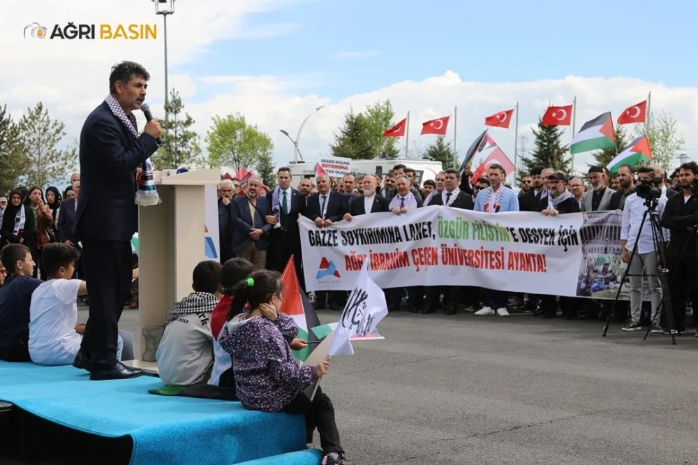 Ağrı İbrahim Çeçen Üniversitesi Özgür Filistin İçin Ayakta