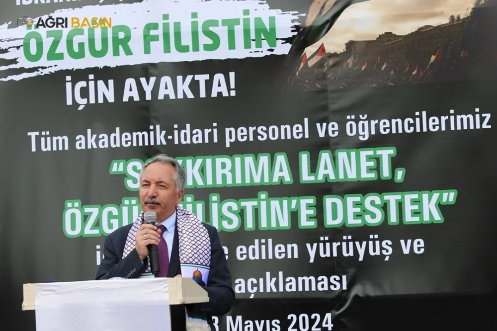 Ağrı İbrahim Çeçen Üniversitesi Özgür Filistin İçin Ayakta