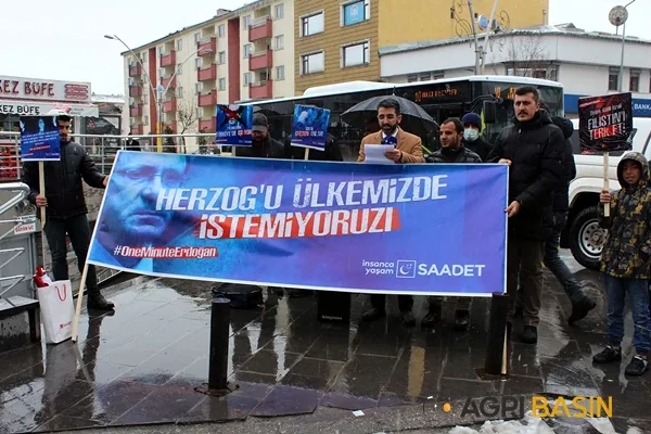 Ağrı'da Saadet Partisi'nden Hertzog'un Türkiye’de ziyaretine tepki