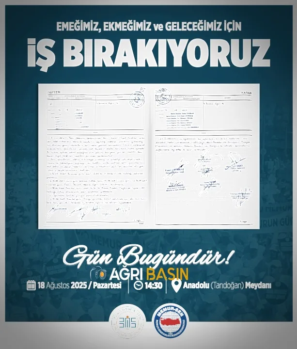 Büro Memur-Sen Ağrı Şubesi’nden İş Bırakma Eylemi