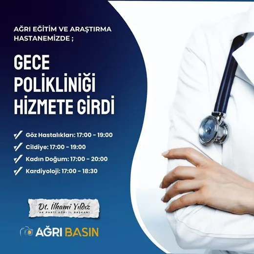 Başkan Yıldız: Ağrı’da Gece Polikliniği Dönemi Başladı