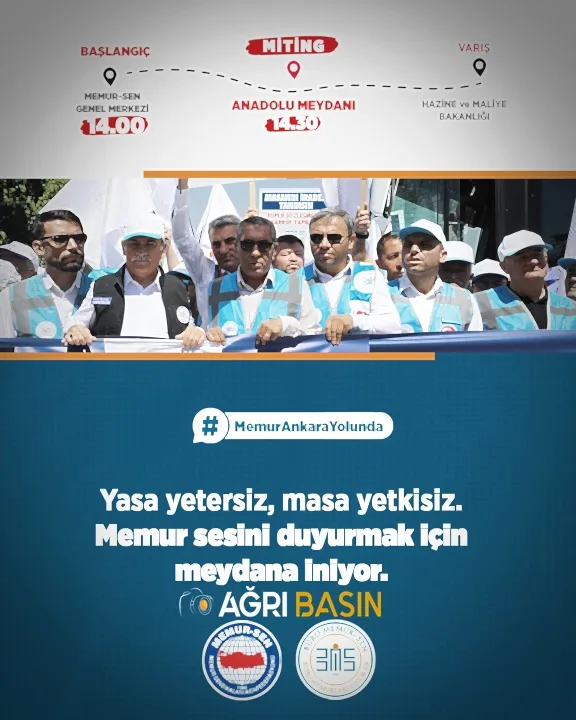 Büro Memur-Sen Ağrı Şubesi’nden İş Bırakma Eylemi