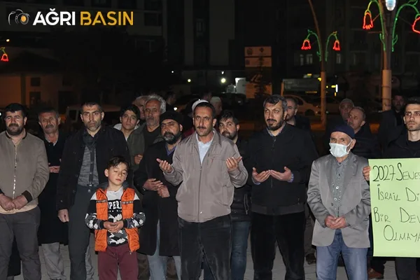 Ağrı Filistin direnişine destek işgalci siyonistlere lanet yağdırdı