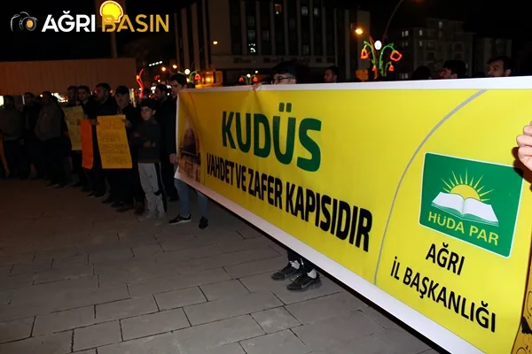 Ağrı Filistin direnişine destek işgalci siyonistlere lanet yağdırdı