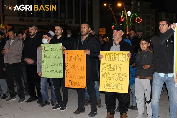 Ağrı Filistin direnişine destek işgalci siyonistlere lanet yağdırdı