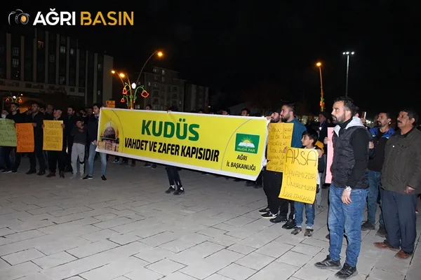 Ağrı Filistin direnişine destek işgalci siyonistlere lanet yağdırdı