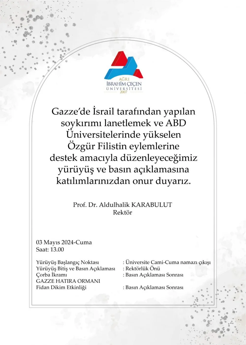 AİÇÜ ve Ağrı Kudüs Platformu Özgür Filistin İçin Ayakta!