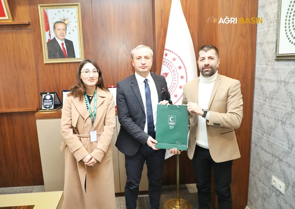 Yeşilay Ağrı Şube Başkanı Aslan, Milli Eğitim Müdürü Kökrek'i ziyaret etti