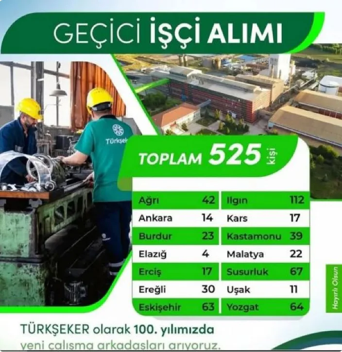 Ağrı Şeker Fabrikası'nda KPSS Şartı Yok, İş Var