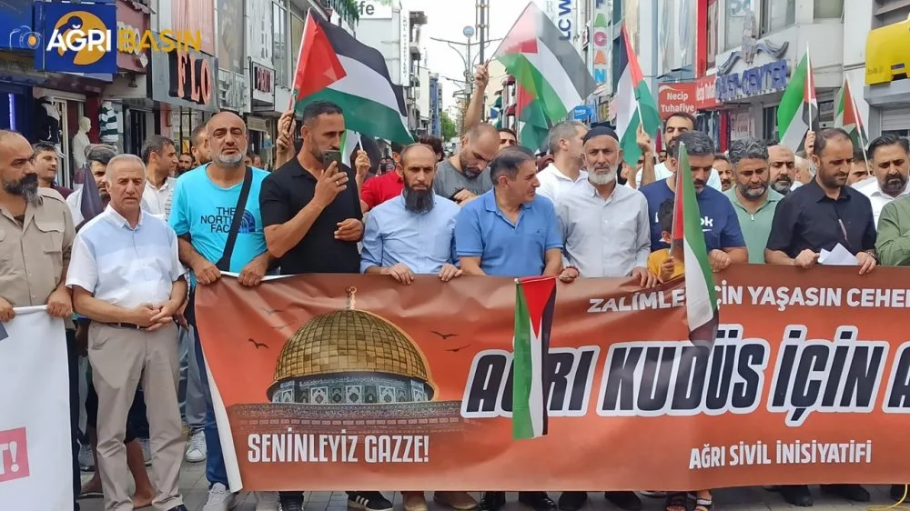 Ağrı'da STK'lar İsmail Heniyye İçin Basın Açıklaması Yaptı