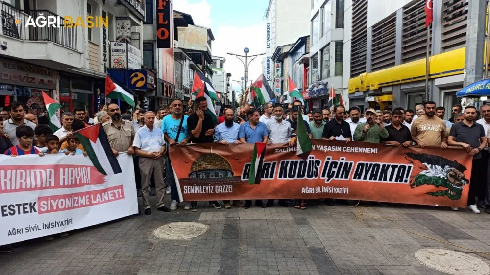 Ağrı'da STK'lar İsmail Heniyye İçin Basın Açıklaması Yaptı