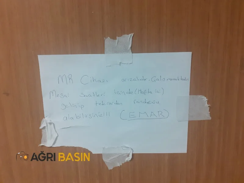 Ağrı Eğitim ve Araştırma Hastanesinde MR Cihazı çilesi