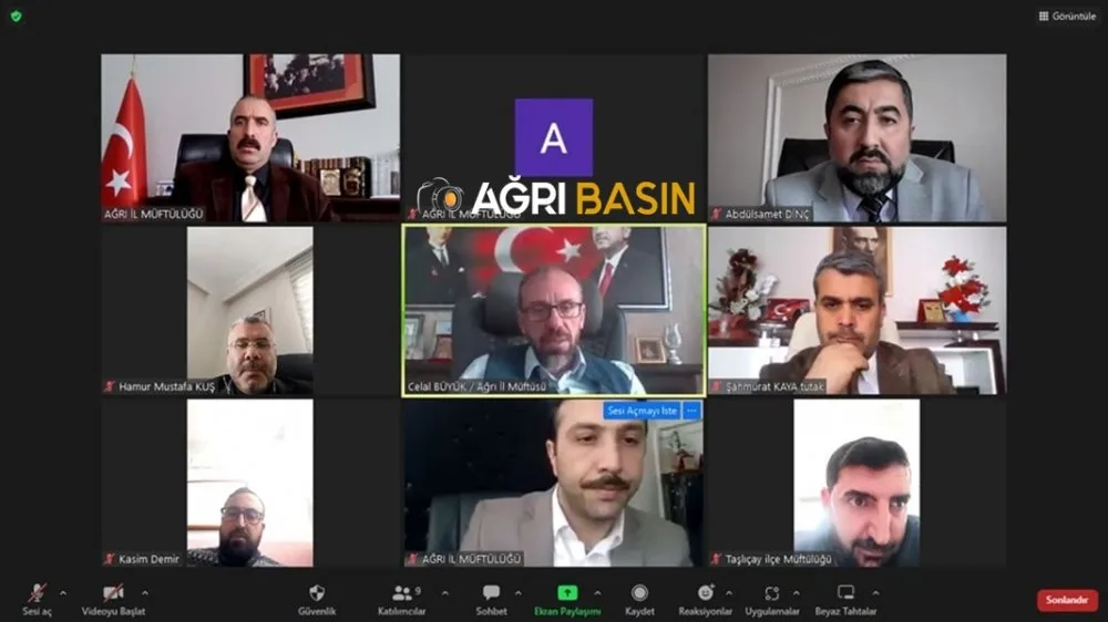 Ağrı Müftülüğünden Çevrim İçi Deprem Toplantısı