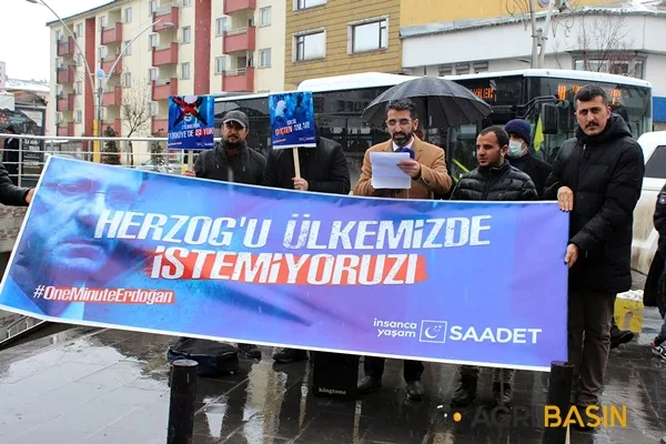 Ağrı'da Saadet Partisi'nden Hertzog'un Türkiye’de ziyaretine tepki