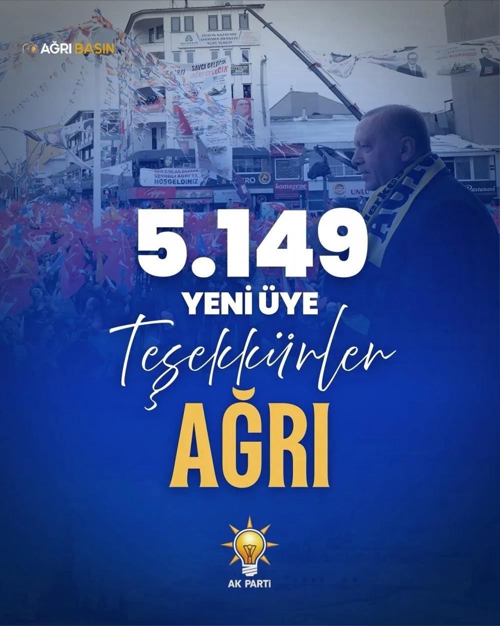 Ağrı’da AK Parti’ye 5 Bin 149 Yeni Üye