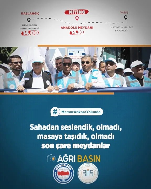Büro Memur-Sen Ağrı Şubesi’nden İş Bırakma Eylemi