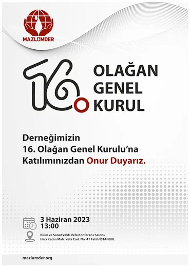 MAZLUMDER 16. Genel Kurulunda Av. Kaya Kartal Yeniden Genel Başkan Seçildi