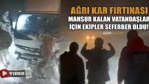 Ağrı-Kağızman Yolunda Fırtına: Mahsur Kalan Vatandaşlar Kurtarıldı